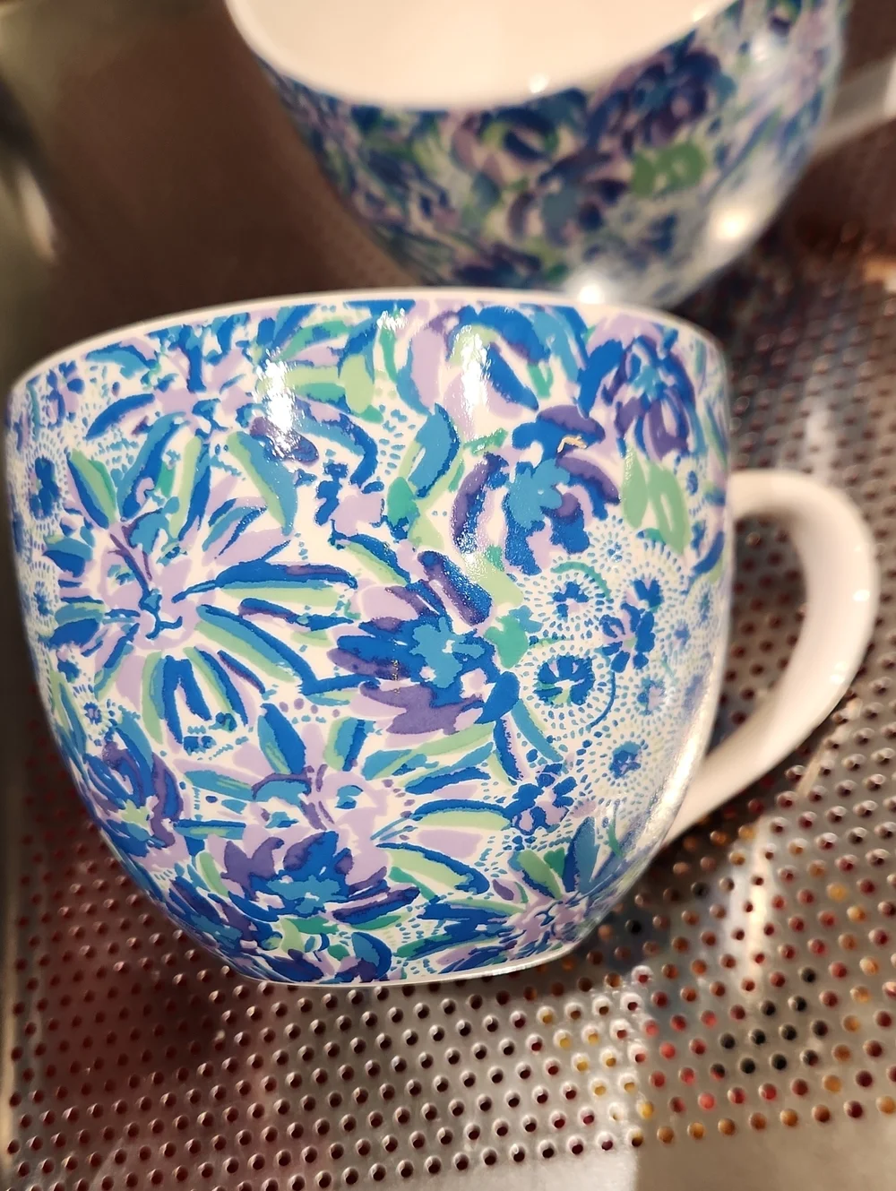 EUC Lilly Pulitzer Set Of 2 Floral Coffee/Tea Cups